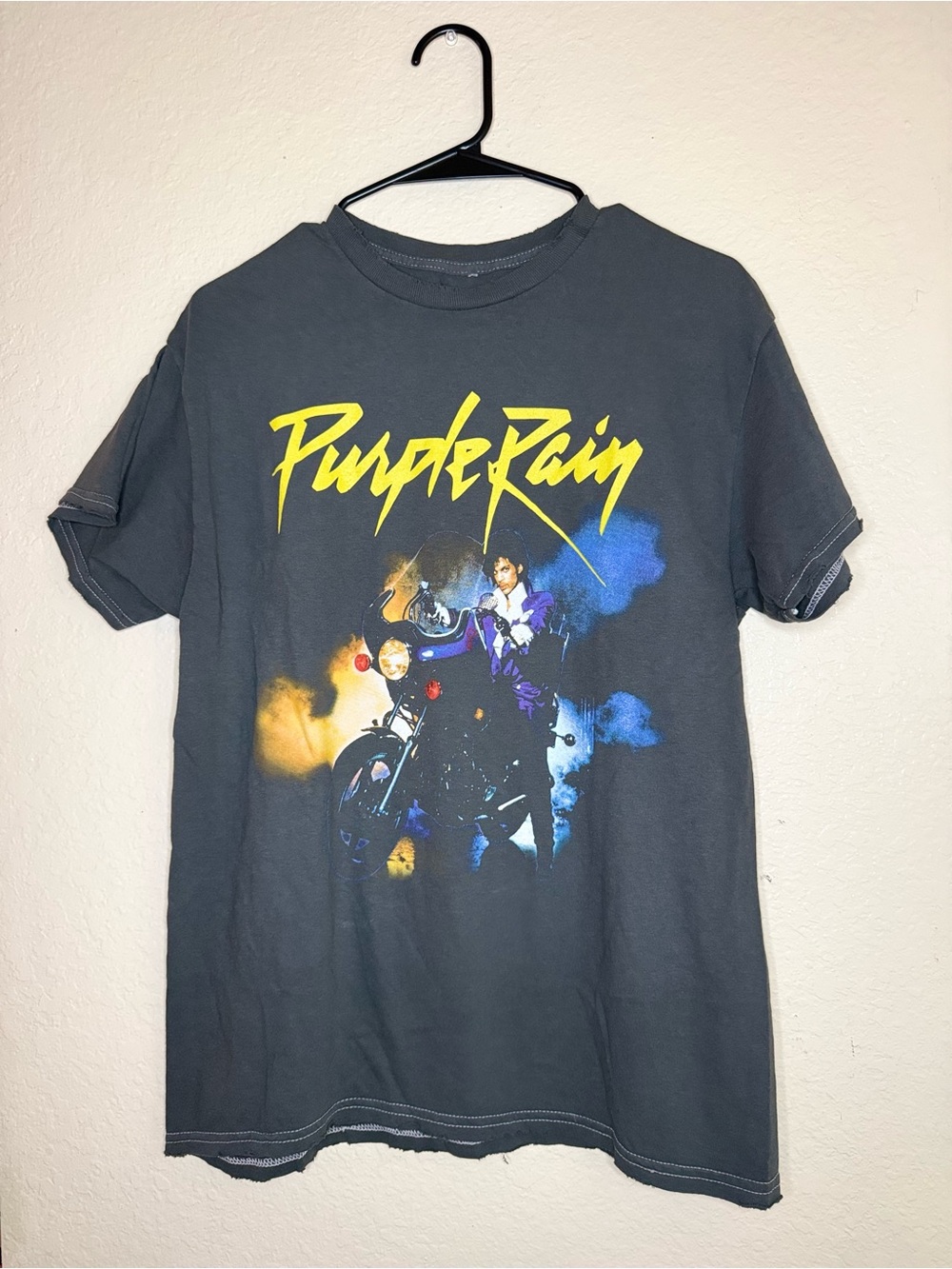 Purple Rain Graphic  T-Shirt - Black